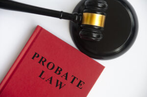 Picture of a probate law book next to a gavel.